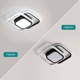 Goeco LED Ceiling Lights, 2 Squares Flush Mount Ceiling Lighting, 32W, 6500K in Black - thumbnail 8