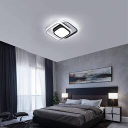 Goeco LED Ceiling Lights, 2 Squares Flush Mount Ceiling Lighting, 32W, 6500K in Black - thumbnail 2