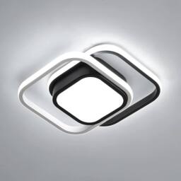 Goeco LED Ceiling Lights, 2 Squares Flush Mount Ceiling Lighting, 32W, 6500K in Black - thumbnail 1