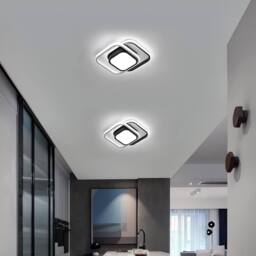 Goeco LED Ceiling Lights, 2 Squares Flush Mount Ceiling Lighting, 32W, 6500K in Black - thumbnail 3