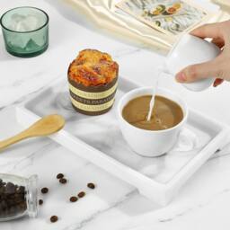 ATEK Bathroom Vanity Tray, Resin Dresser Jewelry Ring Dish Tank Storage Kitchen Sink Countertop Organiser Plate Holder for Candles Soap in White - thumbnail 4