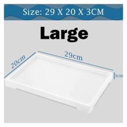 ATEK Bathroom Vanity Tray, Resin Dresser Jewelry Ring Dish Tank Storage Kitchen Sink Countertop Organiser Plate Holder for Candles Soap in White - thumbnail 6