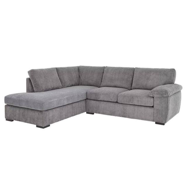 SNUG FURNITURE BIRMINGHAM LTD Monroe Plush U-Shaped Corner Sofa with Gold Legs in Grey - image 1