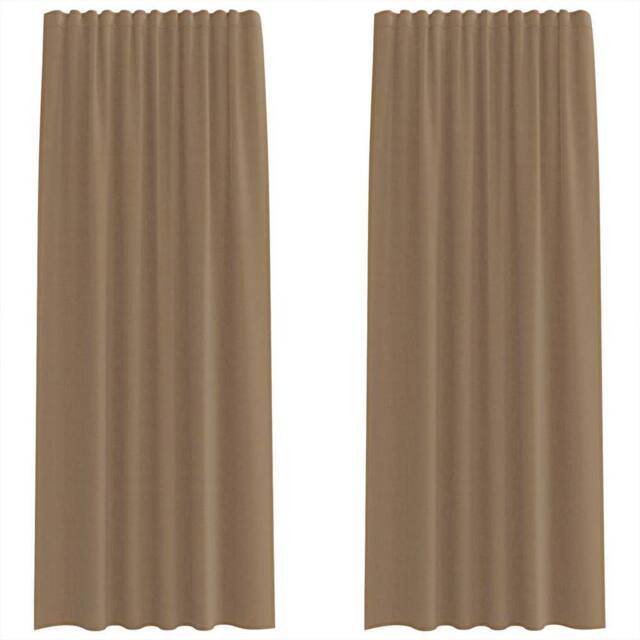 Berkfield Home Voile Curtains with Rod Pockets 2 pcs Light Brown - image 1