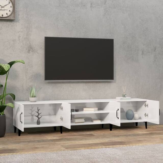 Berkfield Home TV Cabinet High Gloss White 180x31.5x40 cm Engineered Wood - image 1