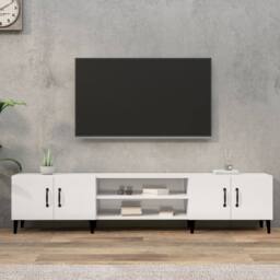 Berkfield Home TV Cabinet High Gloss White 180x31.5x40 cm Engineered Wood - thumbnail 2