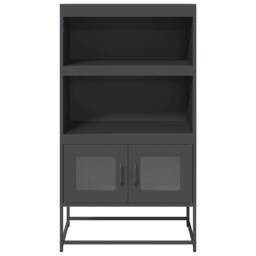 Berkfield Home Highboard Anthracite 68x39x123 cm Steel in Charcoal - Size: 68 x 39 x 123 cm - thumbnail 5