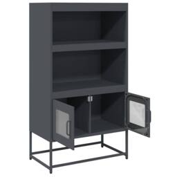 Berkfield Home Highboard Anthracite 68x39x123 cm Steel in Charcoal - Size: 68 x 39 x 123 cm - thumbnail 6
