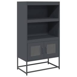 Berkfield Home Highboard Anthracite 68x39x123 cm Steel in Charcoal - Size: 68 x 39 x 123 cm - thumbnail 1