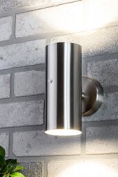 BHS Lighting Grant Up & Down Outdoor Wall Light with Photocell in Silver - thumbnail 4