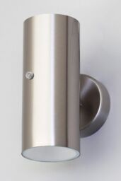 BHS Lighting Grant Up & Down Outdoor Wall Light with Photocell in Silver - thumbnail 2