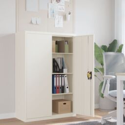 Berkfield Home File Cabinet White 90x40x140 cm Steel - Size: 90 x 40 x 140 cm - thumbnail 1