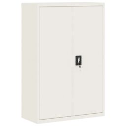 Berkfield Home File Cabinet White 90x40x140 cm Steel - Size: 90 x 40 x 140 cm - thumbnail 2