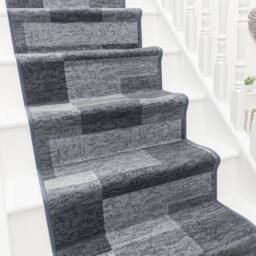 runrug Stair Runner Carpet - Durable, Non-Slip, 5.4mm - 'Icona' in Dark Grey - Size: 100 cm x 690 cm - thumbnail 1