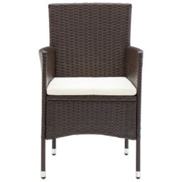 Berkfield Home 11 Piece Garden Dining Set Poly Rattan Brown - thumbnail 5