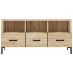 Berkfield Home TV Cabinet Sonoma Oak 102x36x50 cm Engineered Wood in Light Tan - Size: 102 x 36 x 50 cm - thumbnail 5