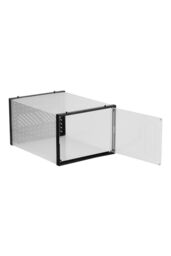 H&O Direct 12 Pack Plastic Shoe Storage Box in Black - thumbnail 3