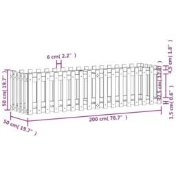 Berkfield Home Garden Raised Bed with Fence Design 200x50x50 cm Impregnated Wood Pine in Brown - Size: 200 x 50 x 50 cm - thumbnail 9