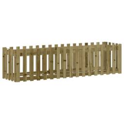 Berkfield Home Garden Raised Bed with Fence Design 200x50x50 cm Impregnated Wood Pine in Brown - Size: 200 x 50 x 50 cm - thumbnail 4