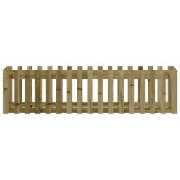 Berkfield Home Garden Raised Bed with Fence Design 200x50x50 cm Impregnated Wood Pine in Brown - Size: 200 x 50 x 50 cm - thumbnail 5