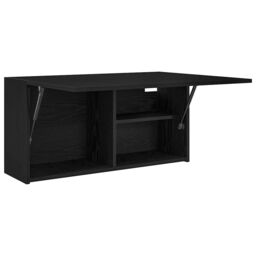 Berkfield Home Bathroom Wall Cabinet Black 80x25x40 cm Engineered Wood - Size: 80 x 25 x 40 cm - thumbnail 6