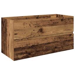 Berkfield Home Sink Cabinet with Built-in Basin & Faucet Old Wood in Brown - thumbnail 4