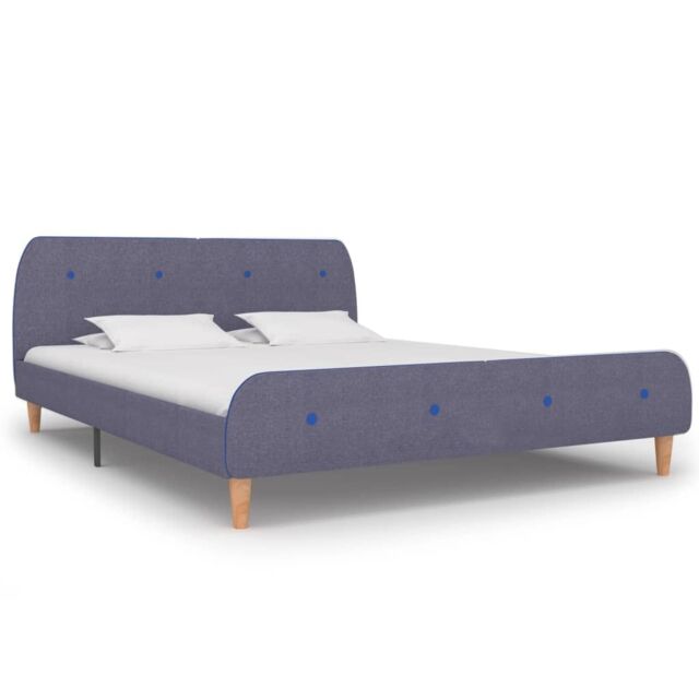 Berkfield Home Bed Frame Light Grey Fabric 150x200 cm King Size - image 1