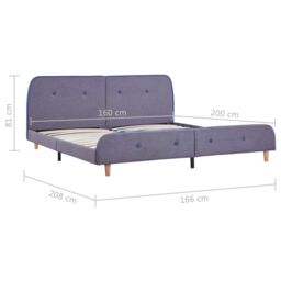 Berkfield Home Bed Frame Light Grey Fabric 150x200 cm King Size - thumbnail 6