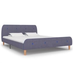 Berkfield Home Bed Frame Light Grey Fabric 150x200 cm King Size - thumbnail 1