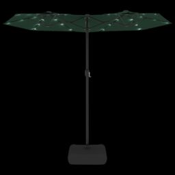 Berkfield Home Double-Head Parasol with LEDs Green 316x240 cm - thumbnail 6
