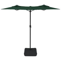 Berkfield Home Double-Head Parasol with LEDs Green 316x240 cm - thumbnail 5