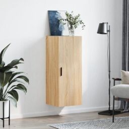 Berkfield Home Wall Mounted Cabinet Sonoma Oak 34.5x34x90 cm in Brown - thumbnail 3