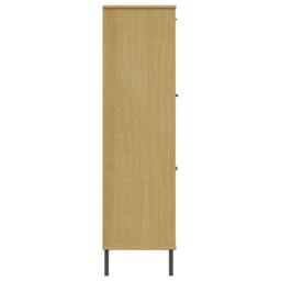 Berkfield Home Bookcase with Metal Legs Brown 90x35x128.5 cm Solid Wood OSLO - thumbnail 6
