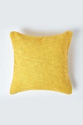 Homescapes Nirvana Cotton Cushion Cover in Yellow - Size: 60 cm x 60 cm