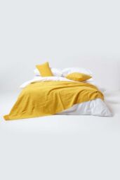 Homescapes Nirvana Cotton Cushion Cover in Yellow - Size: 60 cm x 60 cm - thumbnail 4