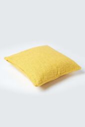 Homescapes Nirvana Cotton Cushion Cover in Yellow - Size: 60 cm x 60 cm - thumbnail 3