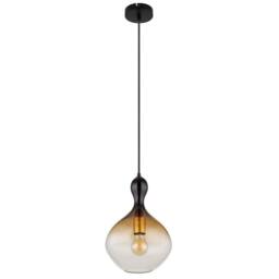 Netlighting Aladdin 23cm Dome Pendant Matt Black Smoke Glass Shade 1x E27 - thumbnail 2