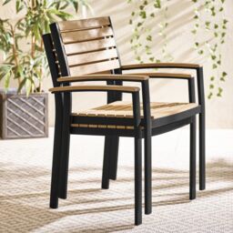 FurnitureboxUK Malva 2 Seater Wolid Wood Outdoor Dining Set in Black - thumbnail 8