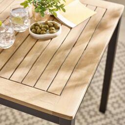 FurnitureboxUK Malva 2 Seater Wolid Wood Outdoor Dining Set in Black - thumbnail 3