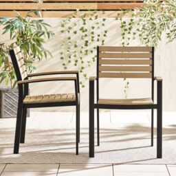 FurnitureboxUK Malva 2 Seater Wolid Wood Outdoor Dining Set in Black - thumbnail 5