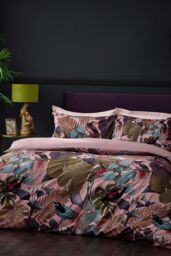 Wylder Tropics Moriyo Tropical Velvet Duvet Cover Set in Pink - Size: Single - thumbnail 2