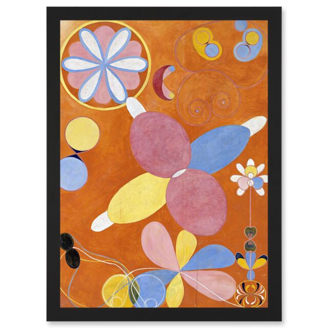 Artery8 Hilma Af Klint Group IV No 4 Ten Largest Asbtract Artwork Framed Wall Art Print A4 in Black - image 1