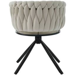 Nordara Rotatable Velvet Dining Chair in White - Size: 100 cm x 60 cm - thumbnail 5