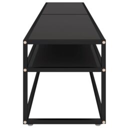 Berkfield Home TV Cabinet Black 200x40x40.5 cm Tempered Glass - thumbnail 4