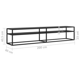 Berkfield Home TV Cabinet Black 200x40x40.5 cm Tempered Glass - thumbnail 6