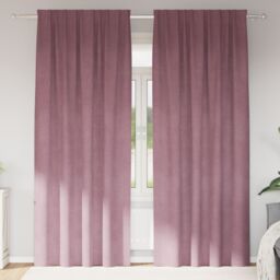 Berkfield Home Blackout Curtains with Top Tape 2 pcs Dark Pink Velvet