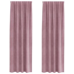 Berkfield Home Blackout Curtains with Top Tape 2 pcs Dark Pink Velvet - thumbnail 2
