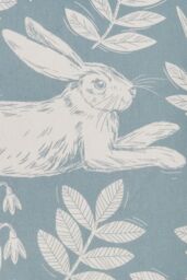 Dreams & Drapes 'Spring Rabbit' Outdoor Water & UV Resistant Garden Filled Bench Cushion in Duck Egg Blue - Size: 43 cm x 43 cm - thumbnail 5