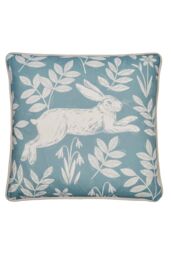 Dreams & Drapes 'Spring Rabbit' Outdoor Water & UV Resistant Garden Filled Bench Cushion in Duck Egg Blue - Size: 43 cm x 43 cm - thumbnail 2