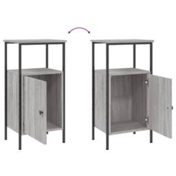 Berkfield Home Bedside Cabinet Grey Sonoma 41x31x80 cm Engineered Wood - Size: 41 x 31 x 80 cm - thumbnail 9